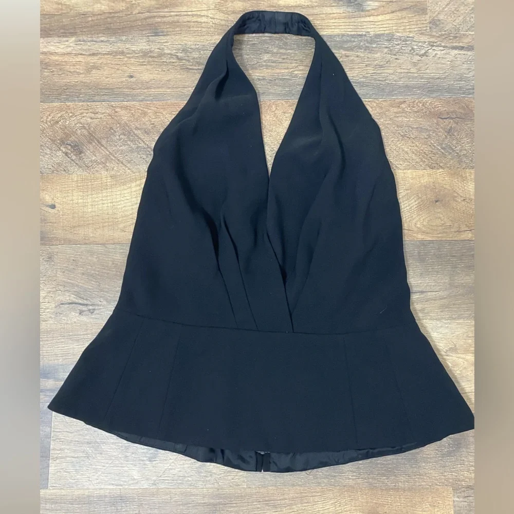 Carmen Mac Valvo-Black Halter Top - Picture 5 of 7